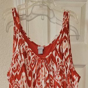 Chico's orange and white summer dress, Size 3